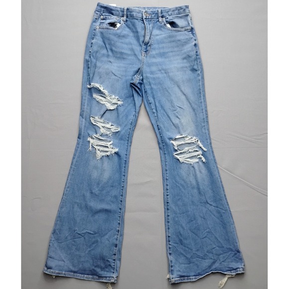 American Eagle Outfitters Denim - American Eagle Curvy Super High-Rise Flare Jeans Distressed Blue Size 12 Regular